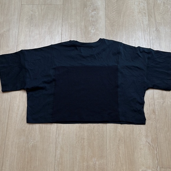 BEACH RIOT Esme Mesh Back Cotton & Modal Crop T-Shirt, SIZE MEDIUM 1285 - Picture 5 of 6